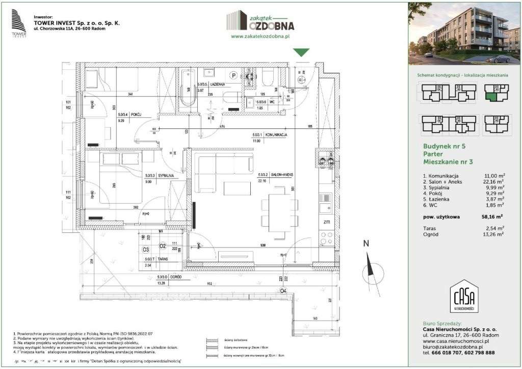 Zakątek Ozdobna M3 B5 - 3 pokoje - Pełny obrazek: 2/8