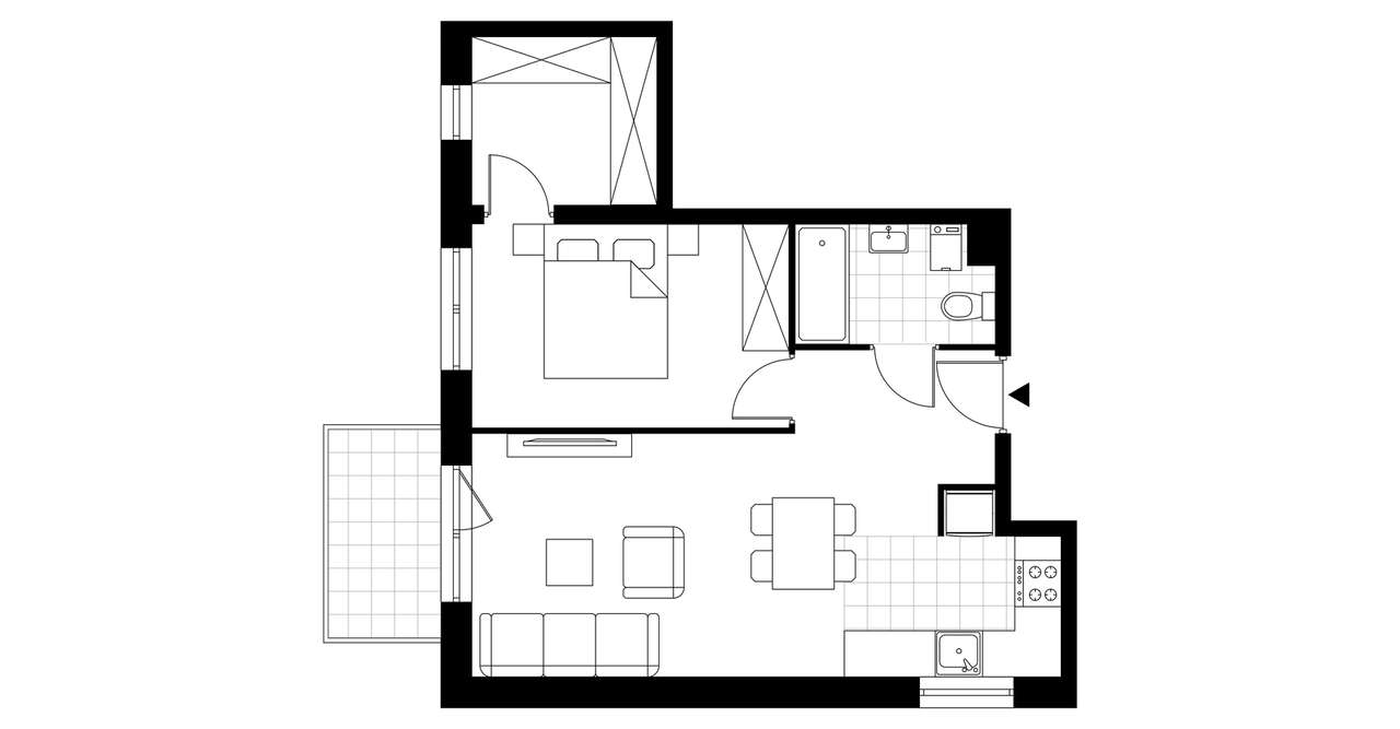 2-pokojowe mieszkanie 45m2 + balkon Bez Prowizji - Pełny obrazek: 3/8