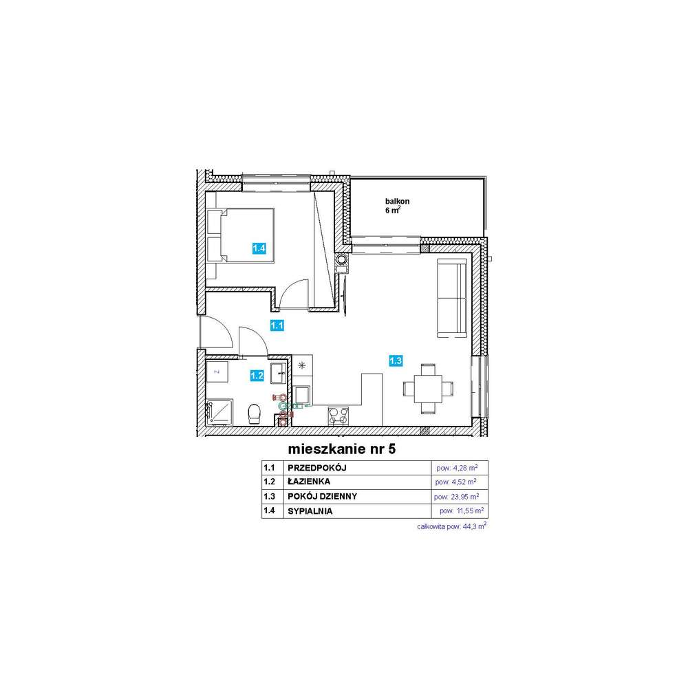 Przytulne 2-pokojowe mieszkanie z balkonem w Olszówce - Pełny obrazek: 2/8