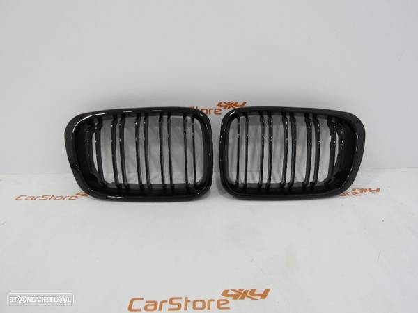 Grelhas Bmw E46 Carro/Carrinha 98-01 Duplas Preto Brilhante - 1