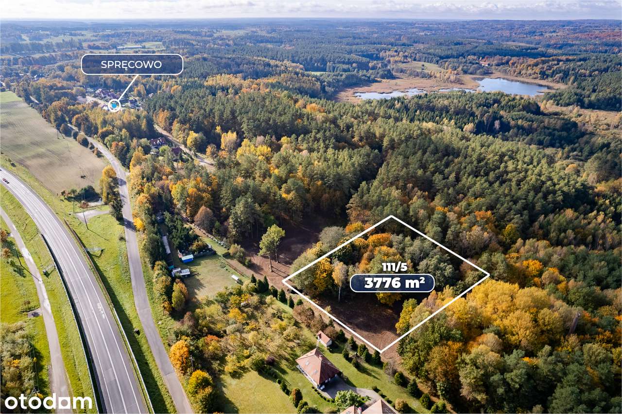 Działka, 3 779 m², Spręcowo