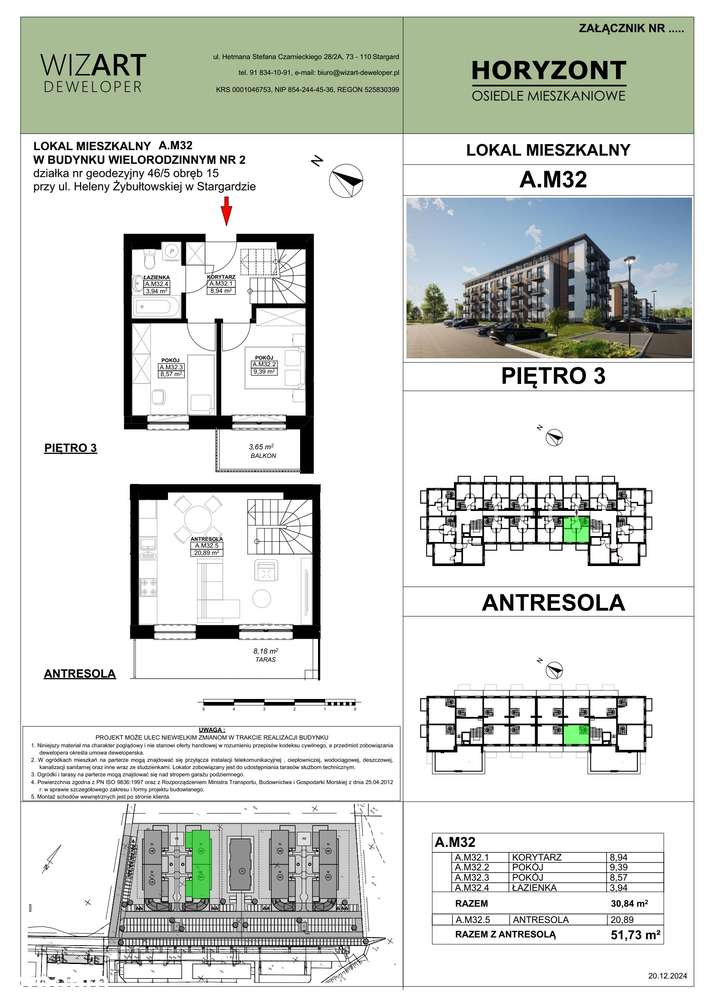 Osiedle Horyzont | etap 2 | mieszkanie A32 - Pełny obrazek: 2/13