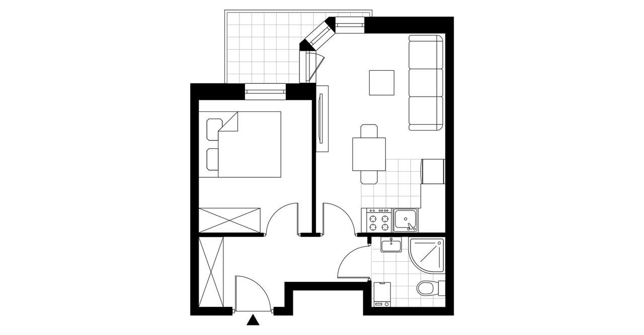 2-pokojowy apartament inwestycyjny 35m2 + balkon - Pełny obrazek: 3/5