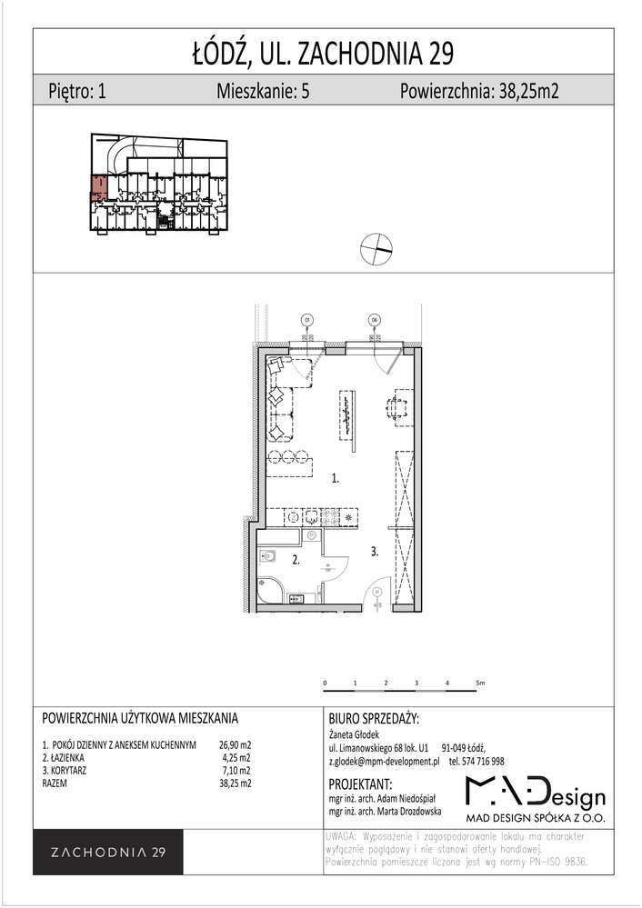 Zachodnia 29 | mieszkanie 1-pok. | 5 - Pełny obrazek: 2/7