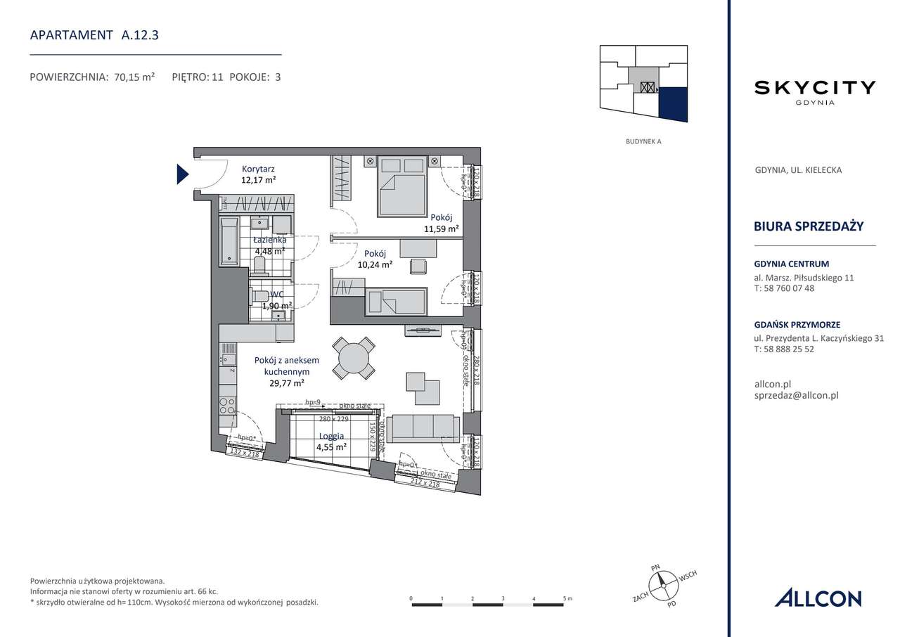 3-pokojowe mieszkanie 70m2 + loggia Bez Prowizji - Pełny obrazek: 2/7