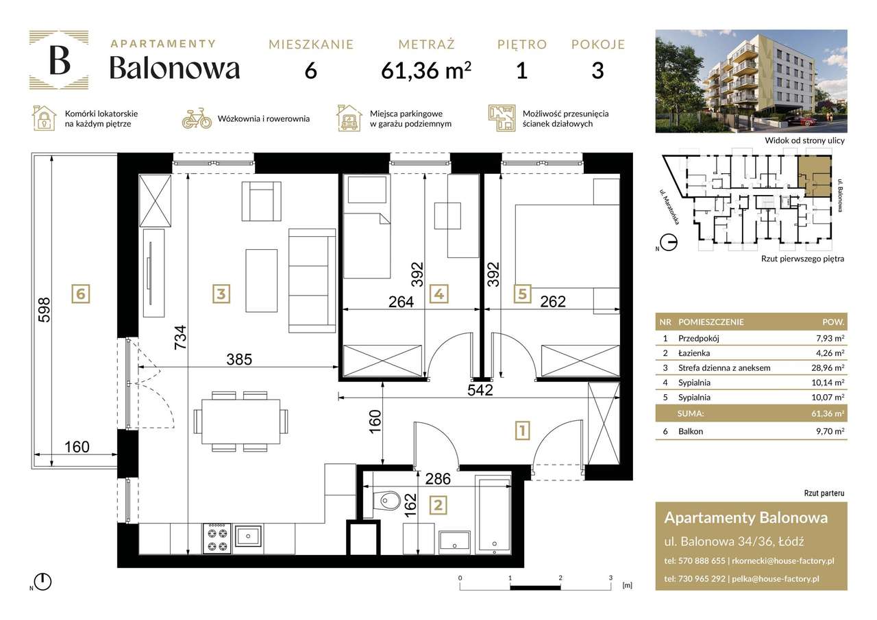Apartamenty Balonowa  | mieszkanie 3-pok. | 6 - Pełny obrazek: 2/9