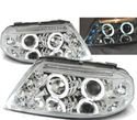 CONJUNTO DE FARÓIS PARA VOLKSWAGEN VW PASSAT 3BG 00-05 ANGEL EYES + LEDS CROMADOS - 1