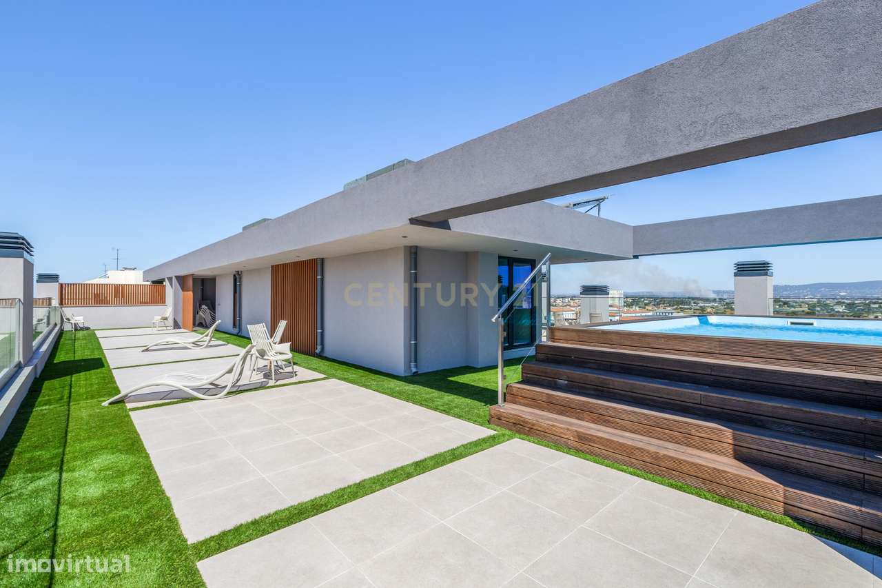 APARTAMENTO T2 NOVO DE LUXO EM FARO  PISCINA | GINÁSIO | DOMÓTICA E PA-28