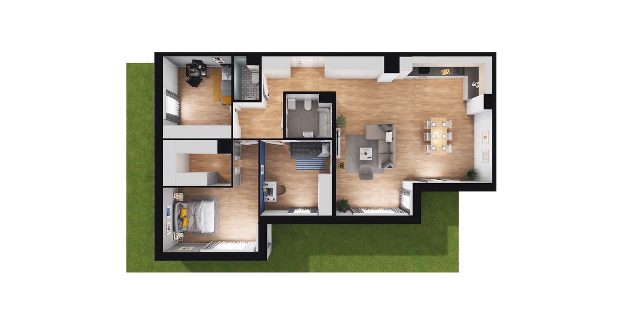 4-pokojowe mieszkanie 109m2 + ogródek Bezpośrednio - Pełny obrazek: 2/8