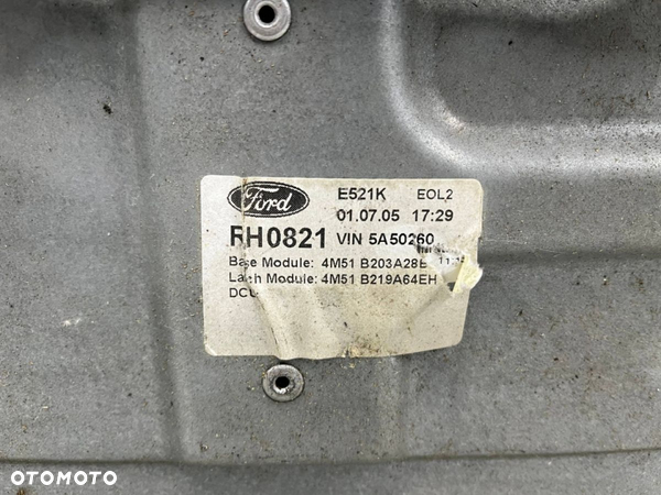 Podnośnik szyb Ford Focus II MK2 3Drzwi HB 04-06r. prawy przedni mechanizm silniczek 4m51b219a64eh - 6