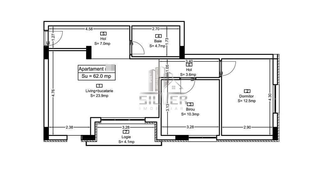 Apartament cu 3 camere finisat/62mp/imobil calitativ/CF. - Imagine principală: 2/8