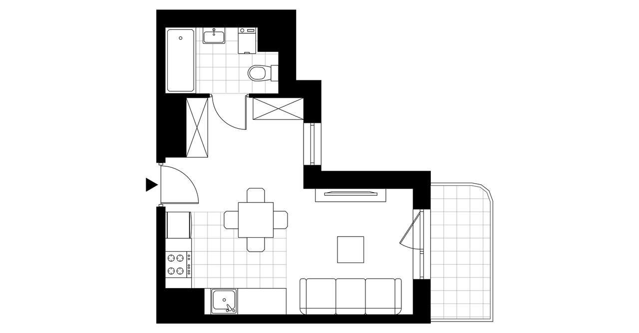 1-pokojowe mieszkanie 25m2 + balkon Bez Prowizji - Pełny obrazek: 3/8