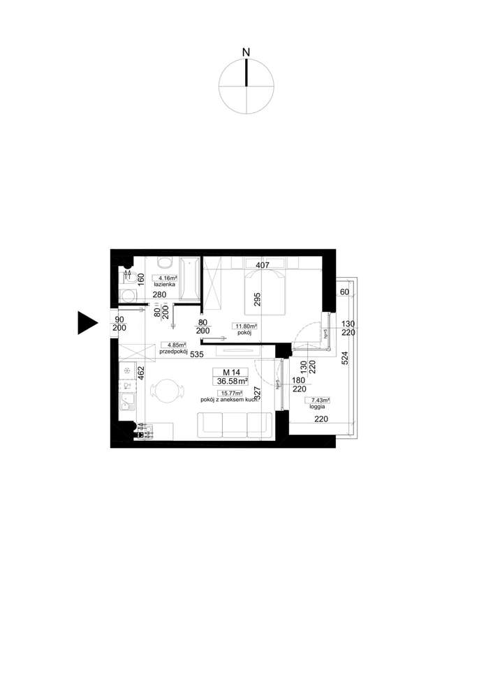 Kalaminta | mieszkanie 2-pok. | 14_ 3 - Pełny obrazek: 2/7
