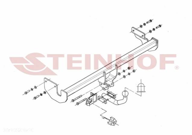 STEINHOF HAK HOLOWNICZY + WIĄZKA + GNIAZDO 7 PIN DO SAMOCHODU KIA RIO 2 II JB HTB HATCHBACK 3/5D - 11