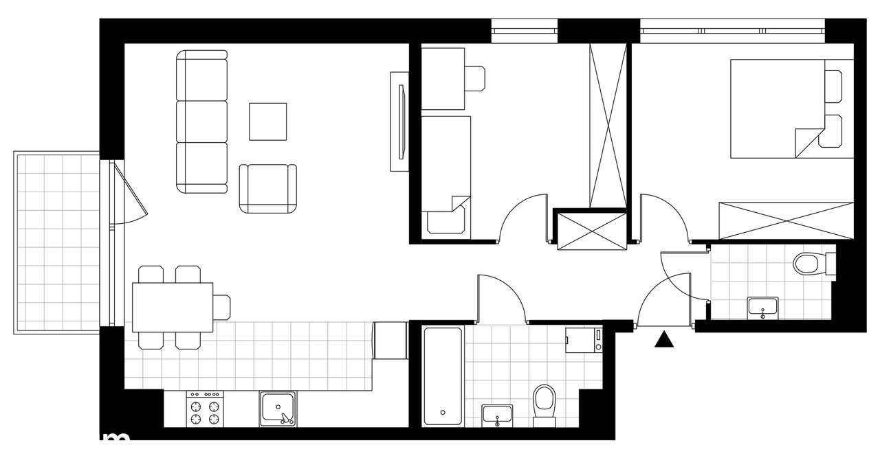 3-pokojowe mieszkanie 62m2 + balkon - Pełny obrazek: 3/8