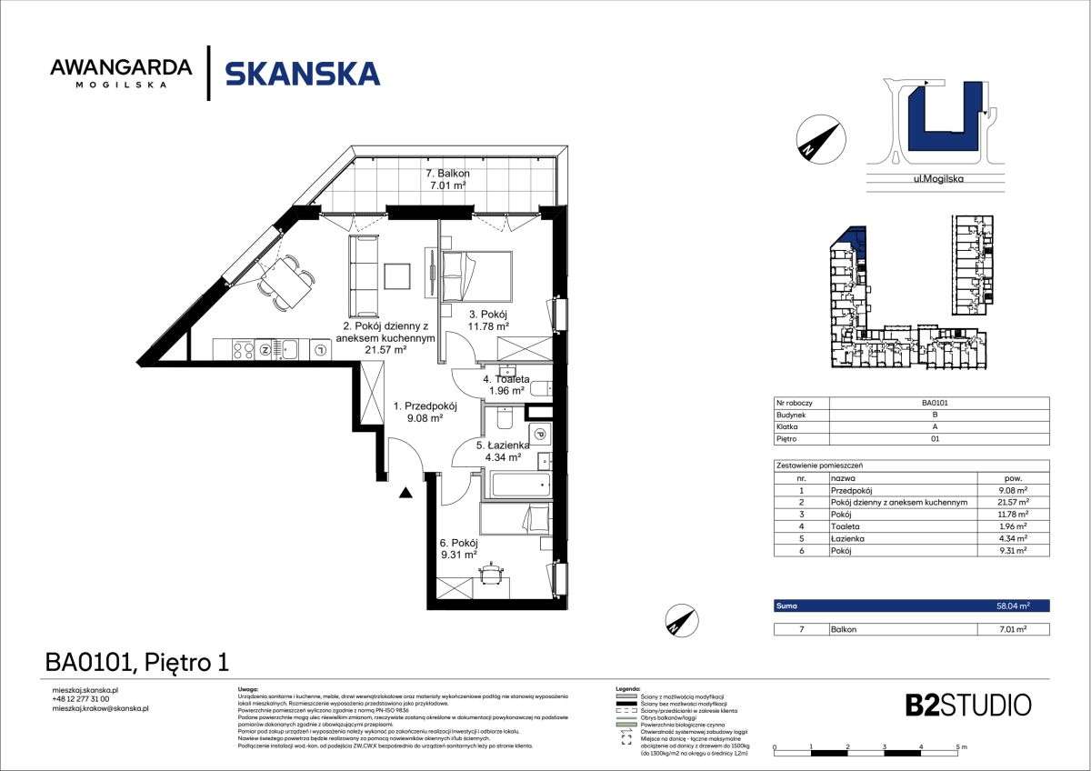 3-pokojowe mieszkanie 58 m² + balkon Bezpośrednio - Vista 2