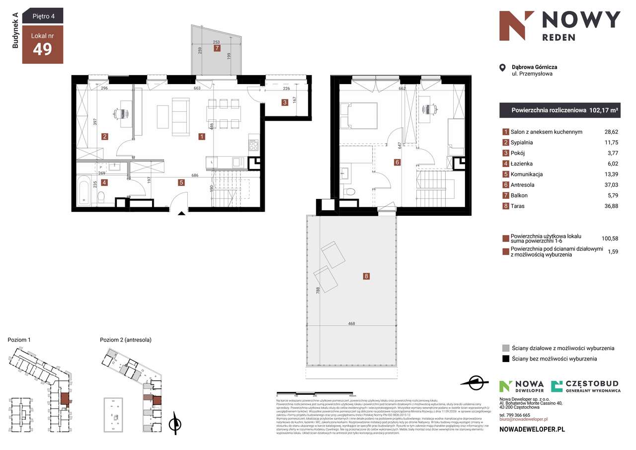 Nowy Reden | mieszkanie 3-pok. | A49 - Pełny obrazek: 2/7
