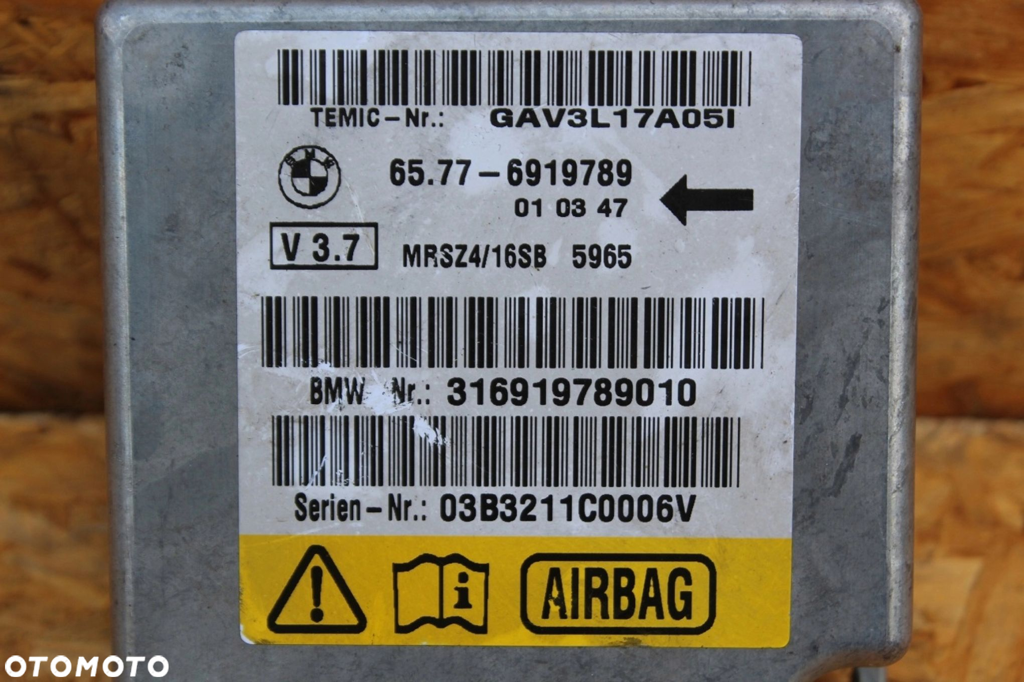 Moduł sensor poduszek AIRBAG BMW e53 x5 e39 e38 6919789 - 2