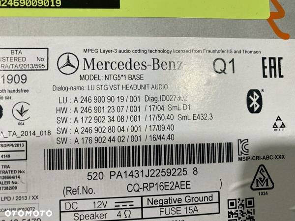 MERCEDES W246 A2469009019 - 3