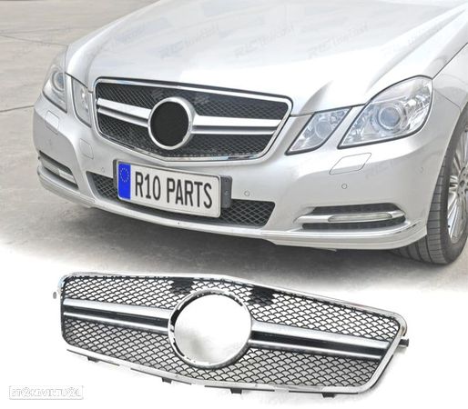 GRELHA FRONTAL PARA MERCEDES CLASSE E W212 09-13 CROMADA - 1