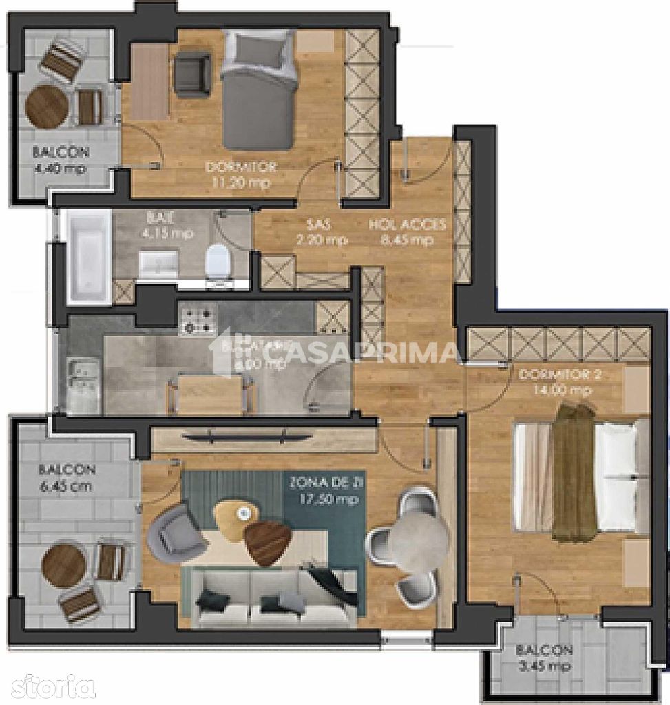 Apartament 3 camere D + 3 BALCOANE, Pacurari-79 mp, COMISION 0%!