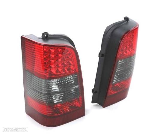 FAROLINS TRASEIROS LED PARA MERCEDES VITO W638 95-03 VERMELHO ESCURECIDO - 3