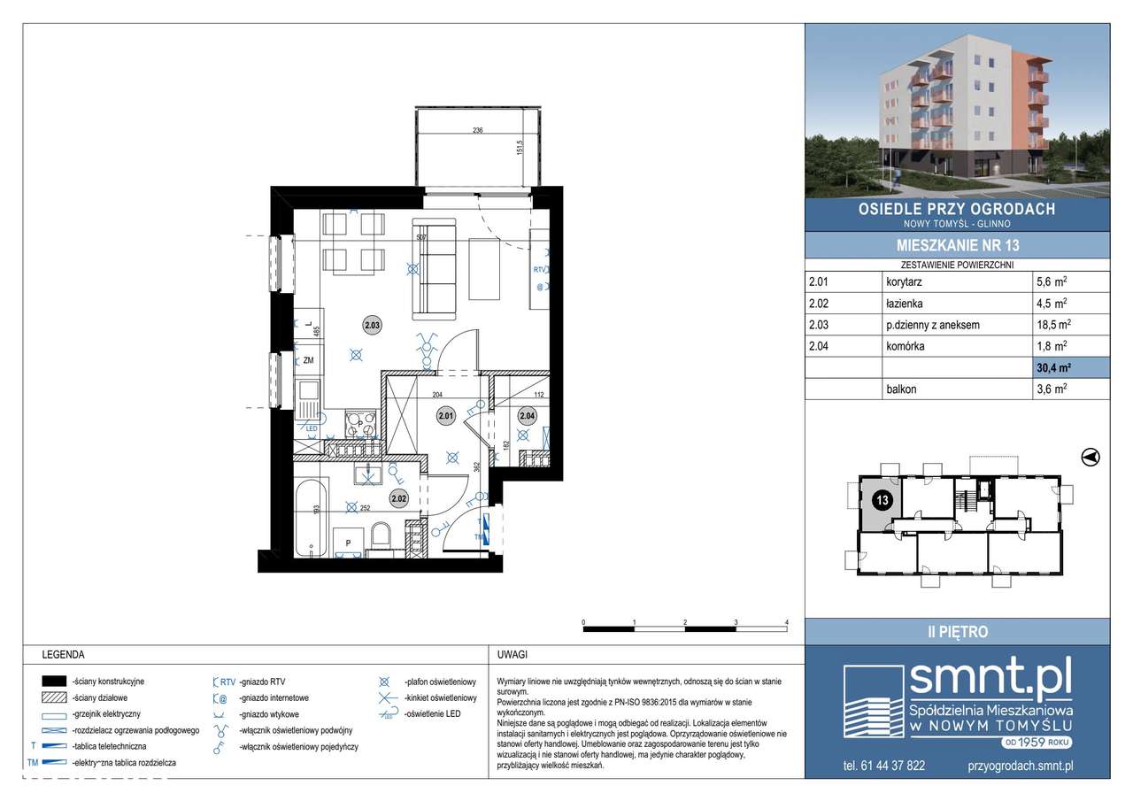 Osiedle Przy Ogrodach | mieszkanie 1-pok. | 13 - Pełny obrazek: 2/7