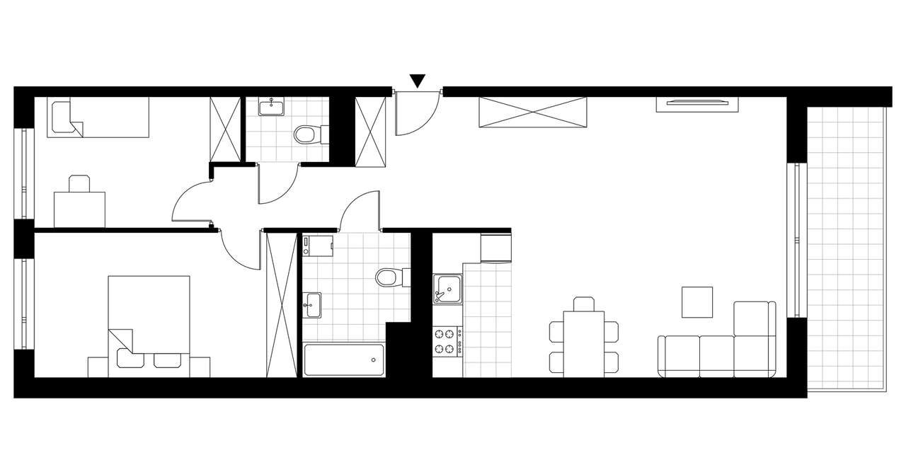 3-pokojowe mieszkanie 74m2 + balkon - Pełny obrazek: 3/8