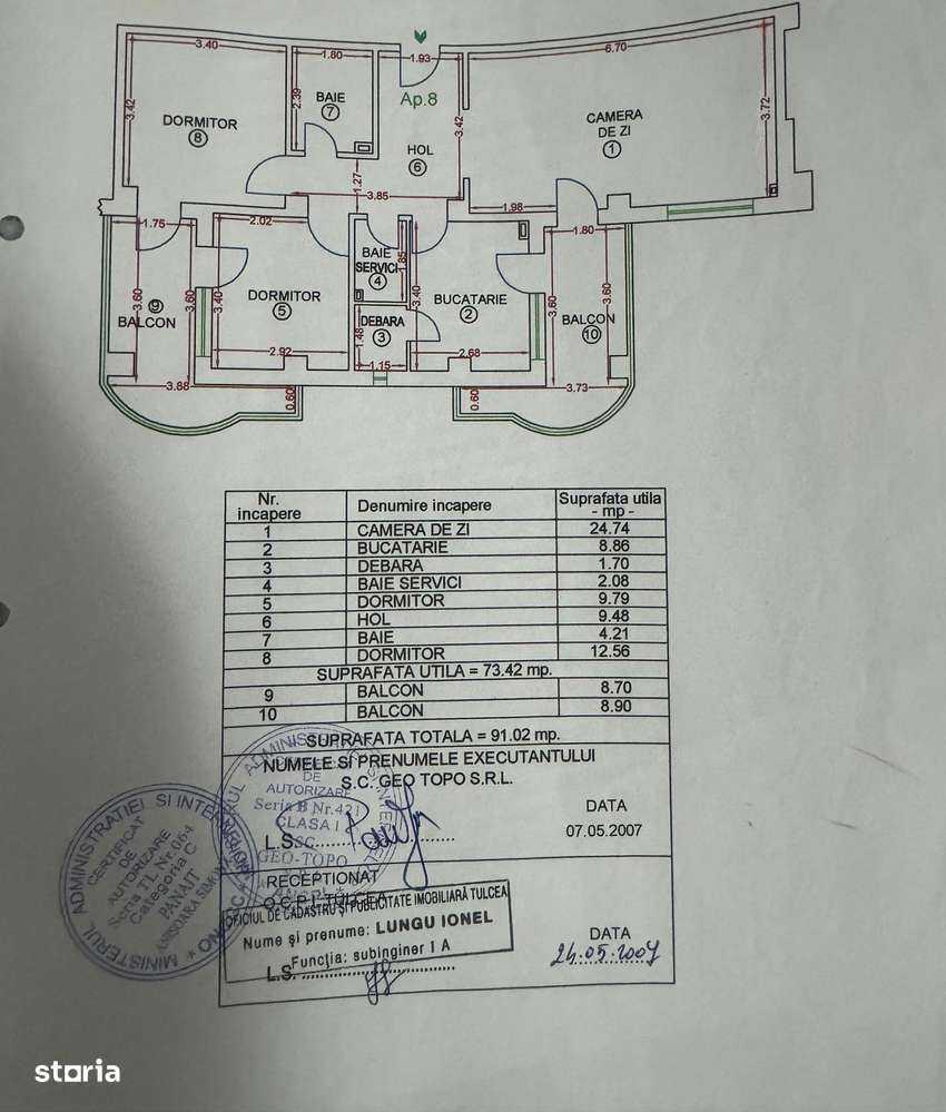 Apartament 3 camere str BABADAG / etajul 2-3
