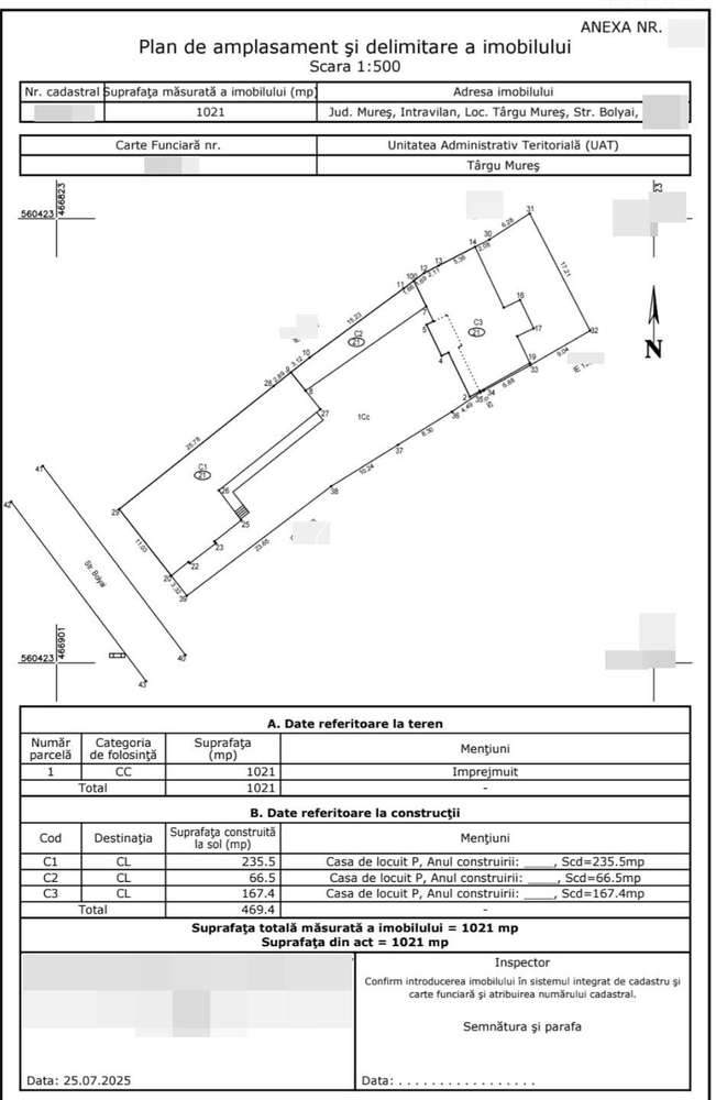 Imobil 470 Mp si Teren de 1 021 Mp de Vanzare, Str Bolyai, Central - Imagine principală: 1/4