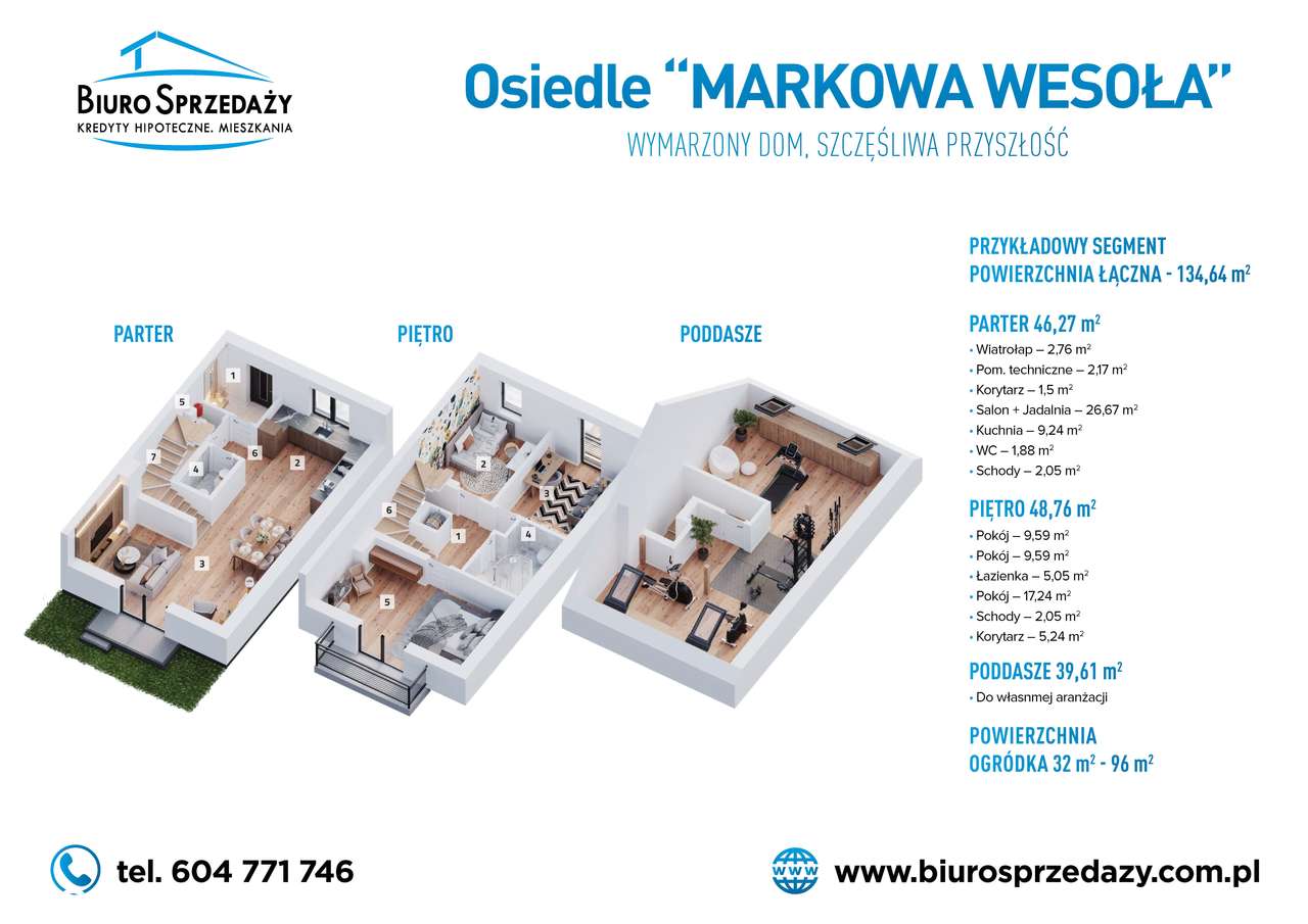 SEGMENT ŚRODKOWY-5 POKOI+2MP+OGRÓDEK+PODDASZE - Pełny obrazek: 2/10