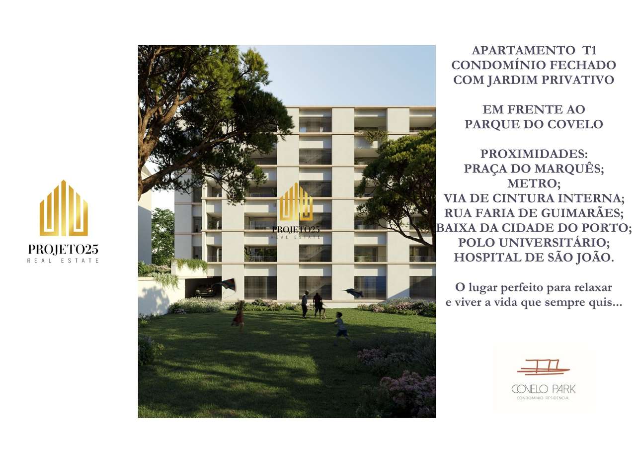 T1 NOVO em Condº Fechado, Jardim privativo, zona Faria de Guimarães.-24