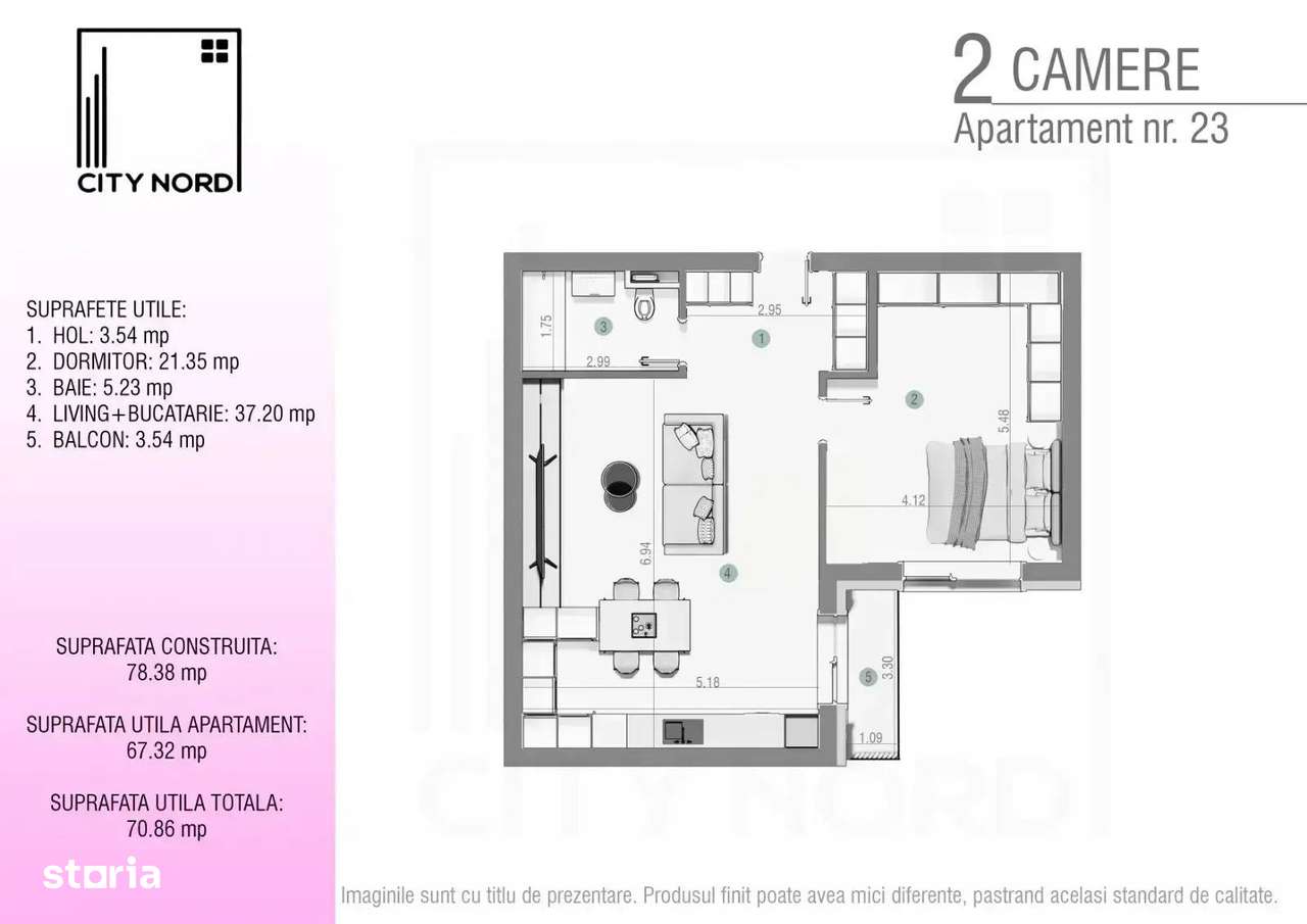 Bloc construit ca la carte! Risc seismic redus-0.30! Living 40 mp-13