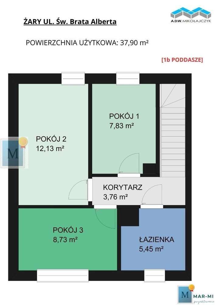 Dom-szereg,82m2 z poddaszem,4pokoje,Brata Alberta - Pełny obrazek: 5/10