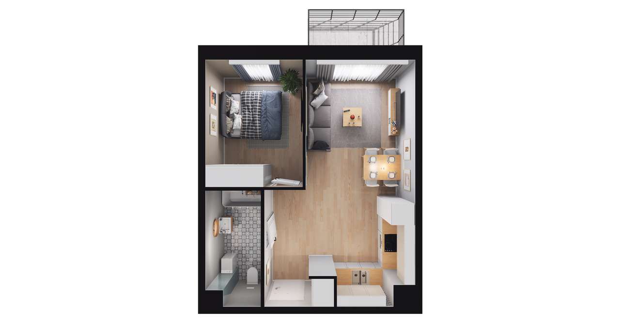 2-pokojowe mieszkanie 38m2 + balkon Bez Prowizji - Pełny obrazek: 2/8