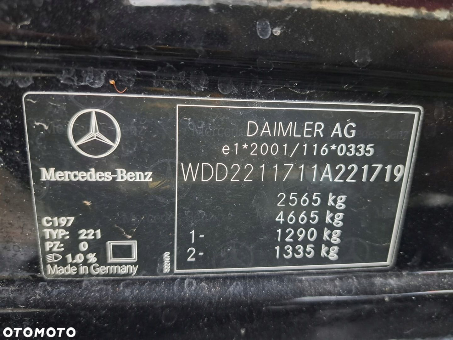 MERCEDES S-KLASA W221 221 CZARNE DRZWI PRZÓD LEWE C197 - 2