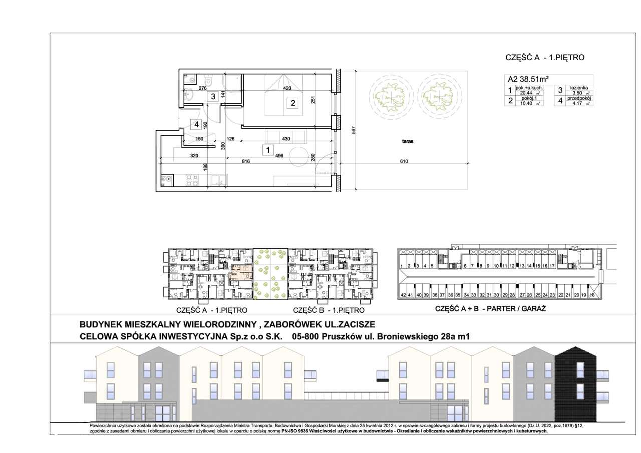 2-pokojowe mieszkanie 38.51 m2 TARAS 34m2 BEZ PROWIZJI I PCC - Pełny obrazek: 2/7