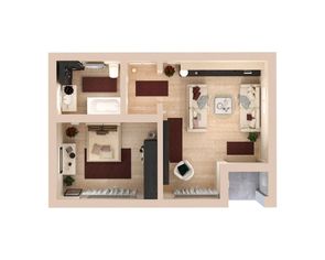 Apartament 1 camera parter - Rezidential Movas