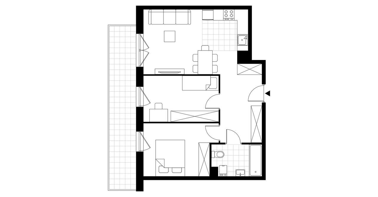 3-pokojowe mieszkanie 54m2 + balkon - Pełny obrazek: 3/8
