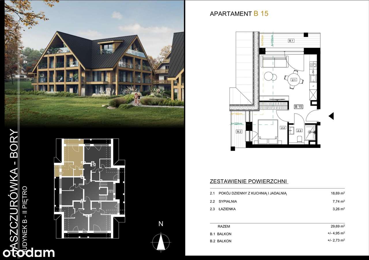 Tatra Square/ S​A​U​N​A/ W​I​N​D​A/G​A​R​AŻ/ Apartament L​B15 - Pełny obrazek: 2/7