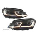 FAROIS PARA VOLKSWAGEN VW GOLF 7 12-17 DRL DINAMICOS PRETO LOOK 7.5 R LINE - 7