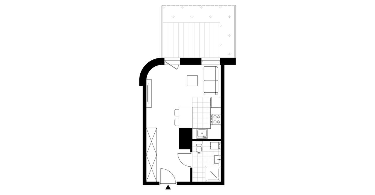 1-pokojowe mieszkanie 27m2 + ogródek Bez Prowizji - Pełny obrazek: 2/7