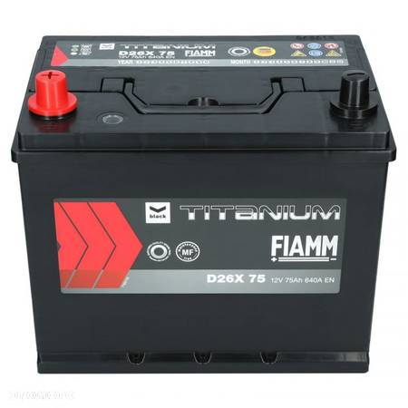 Akumulator FIAMM BLACK D26X 75 75Ah 640A Lewy Plus - 3