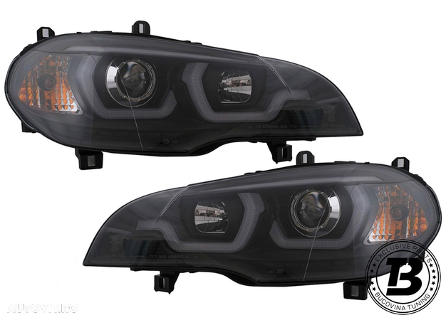 Faruri LED Angel Eyes DRL compatibile cu BMW X5 E70 - 13