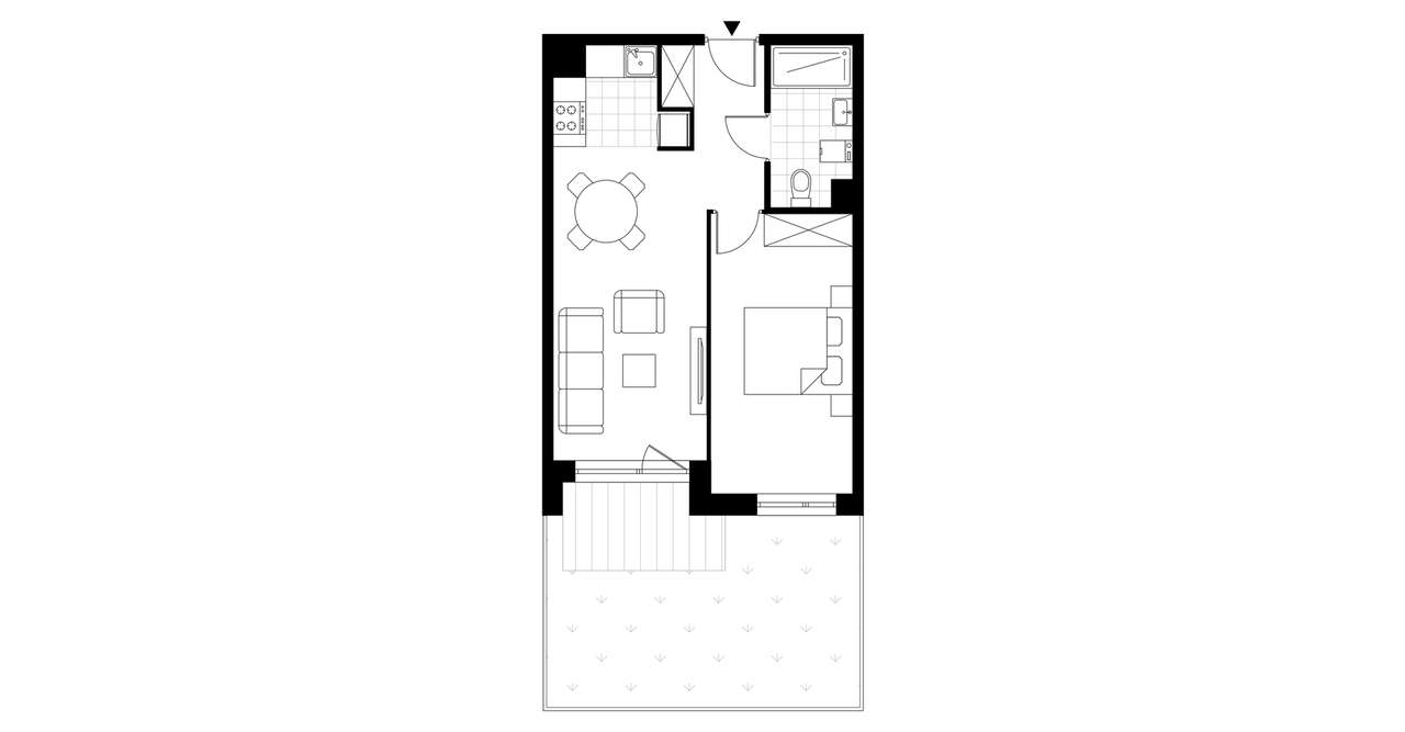 2-pokojowe mieszkanie 40m2 + ogródek Bez Prowizji - Pełny obrazek: 3/6