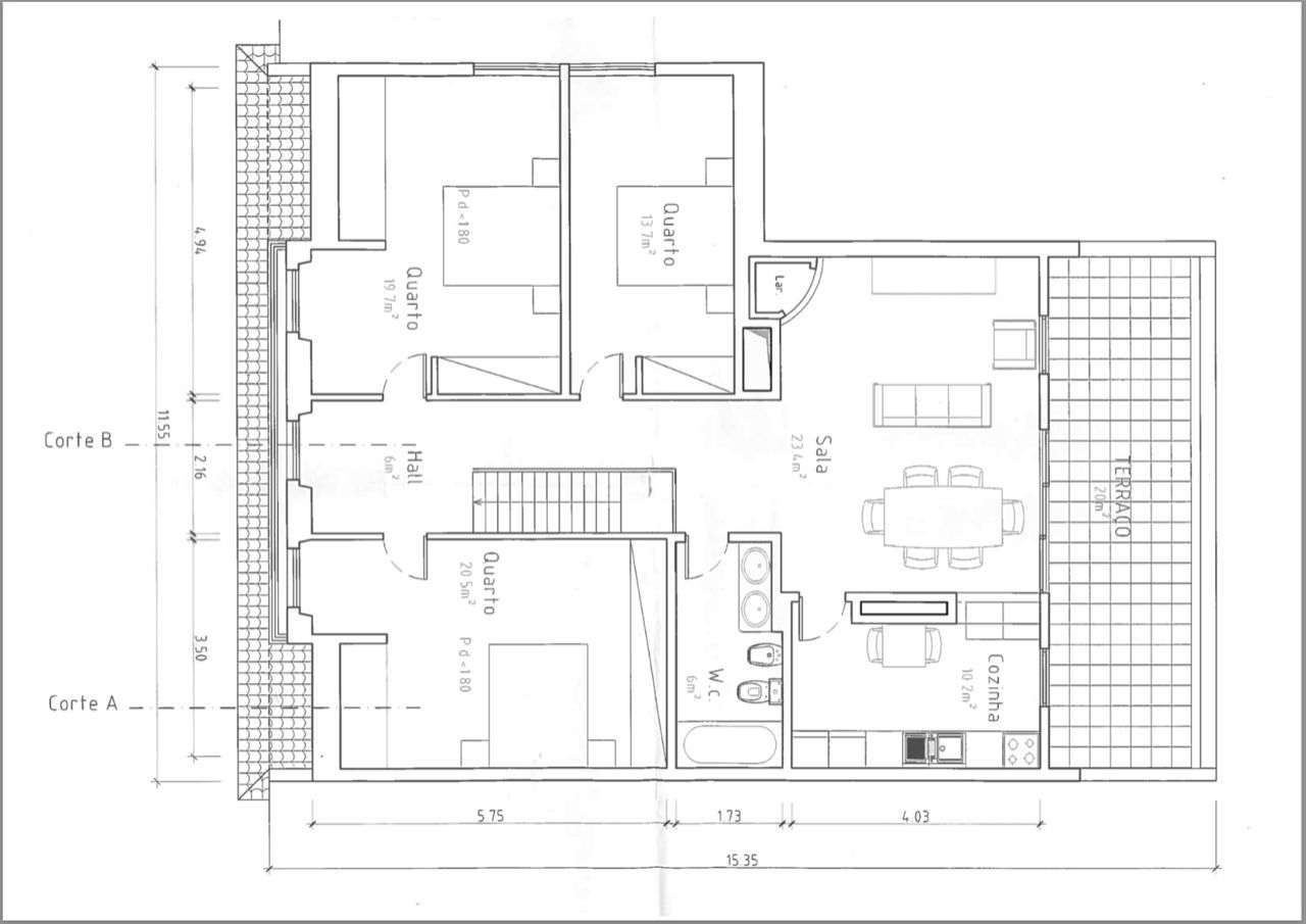 Apartamento T3, localizado na Estrela com varanda e terraço. - Grande imagem: 29/29