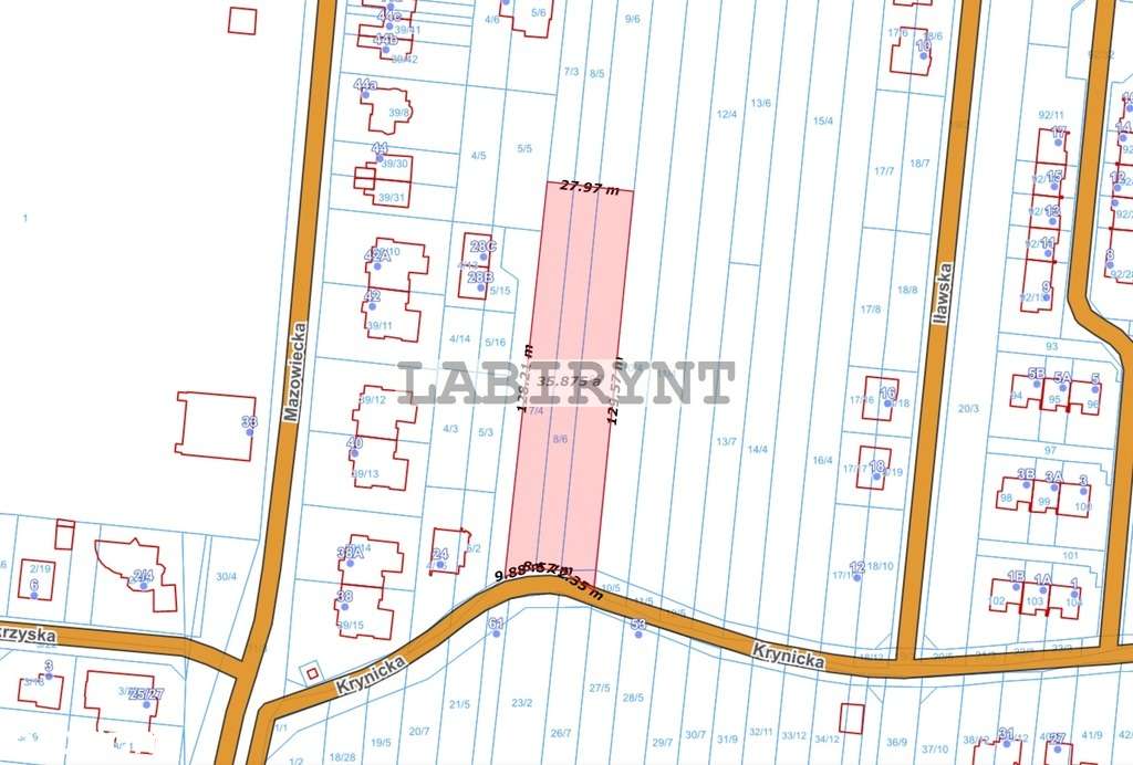 Parkitka, Krynicka, 3578m2, szerokość 28m lub 39m-6