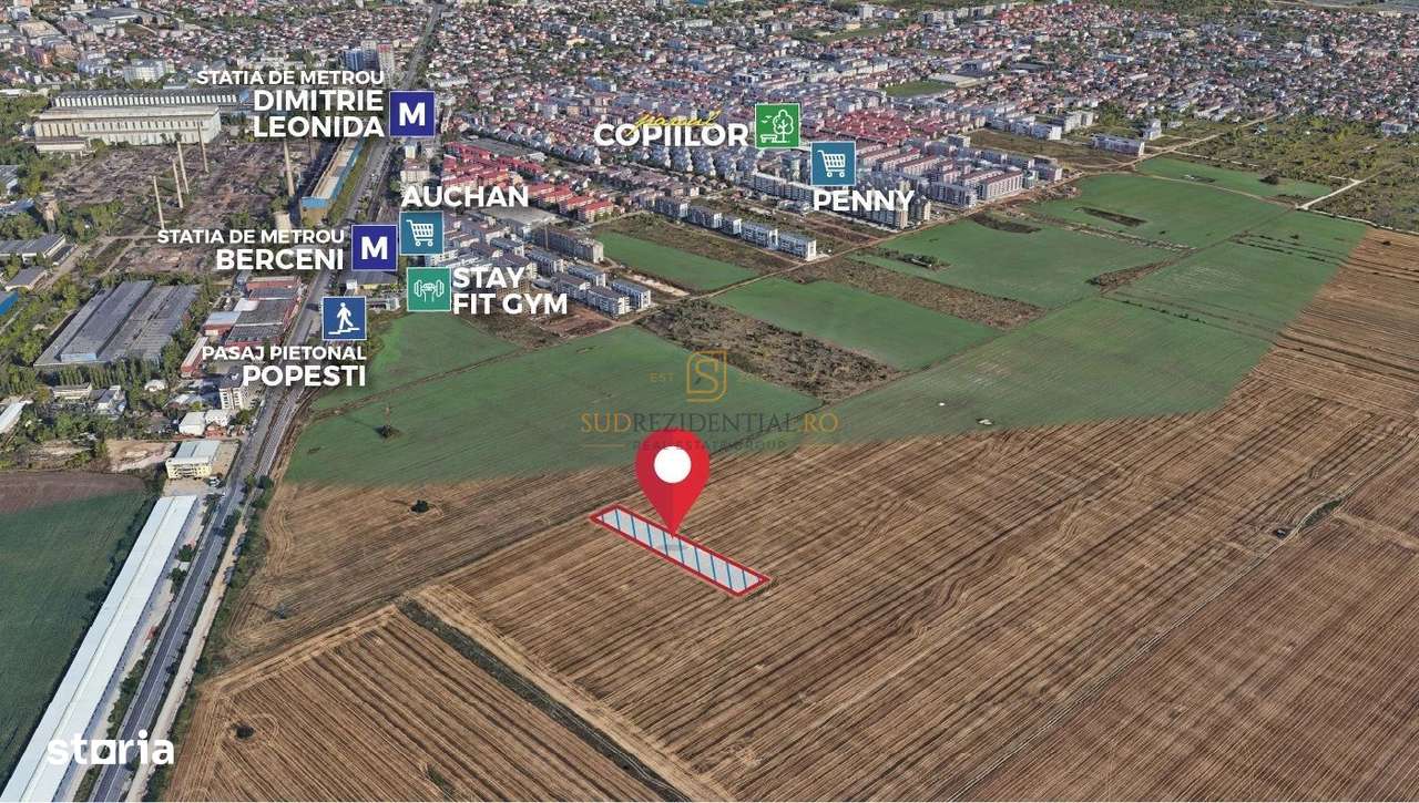 Lot de teren de vanzare, 2500 mp, Metrou Berceni, Popesti – Leordeni - Imagine principală: 4/5