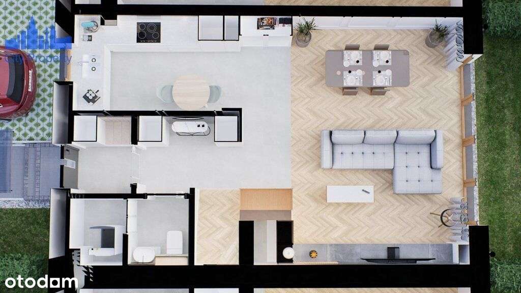 Nowoczesny segment z ogródkiem-17