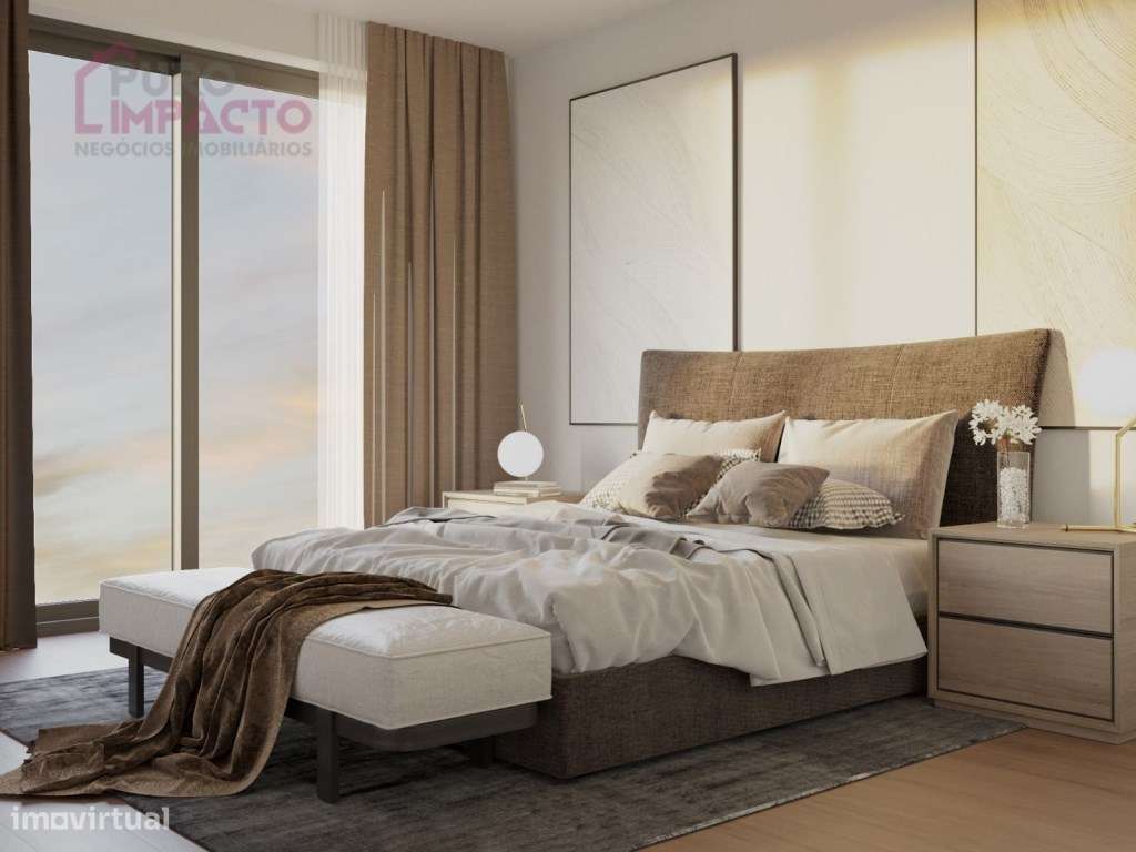 NOVO T2 2º andar Norte/Poente com varanda e vista mar em Espinho-3